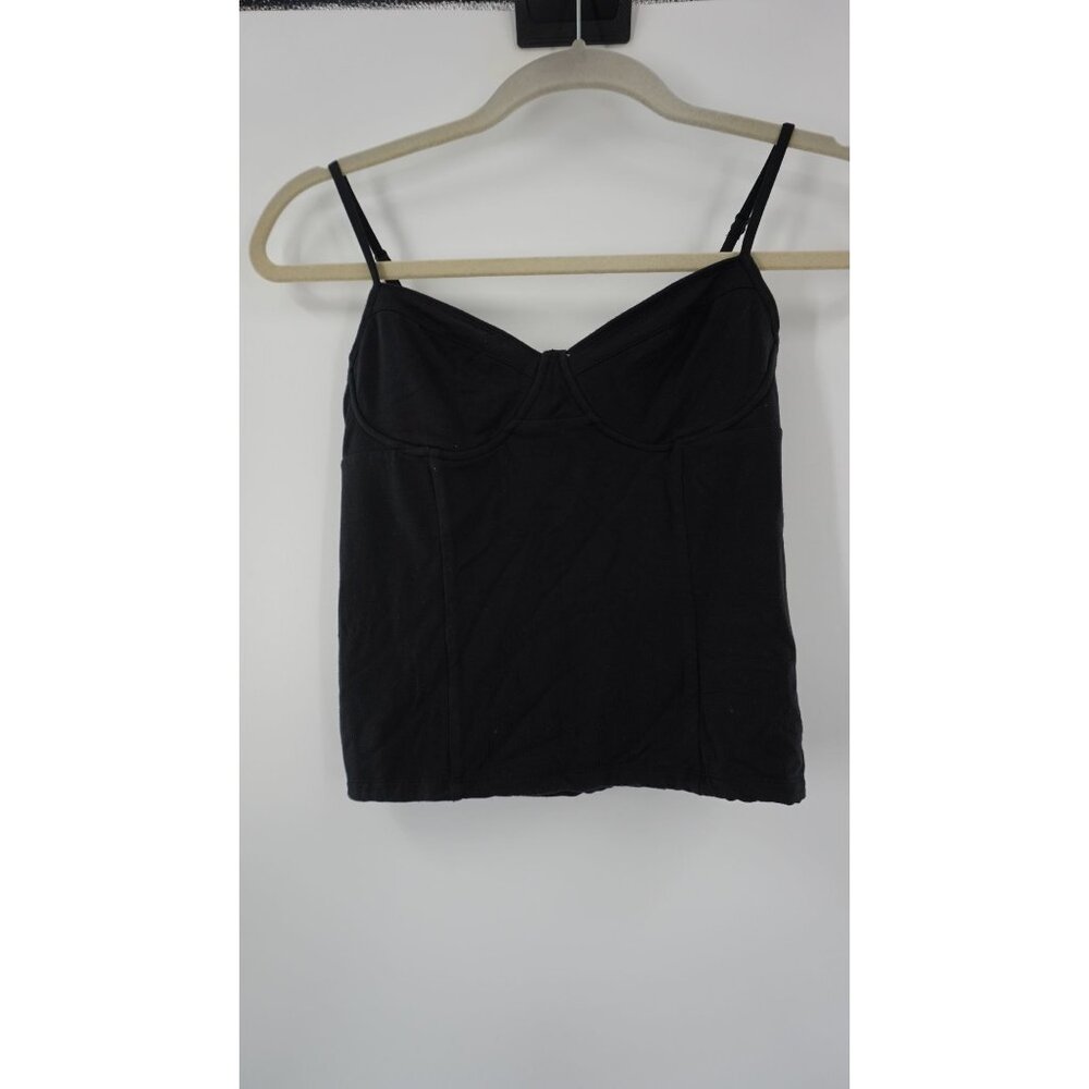 Aritzia WILFRED Black Wool Knit Bustier Tank Top, Size S